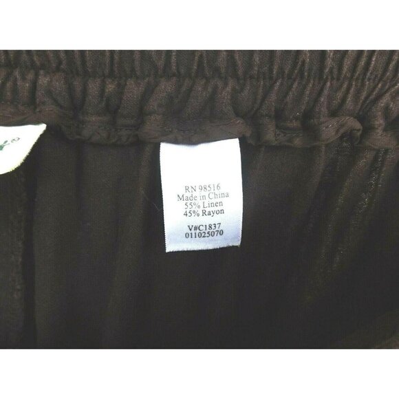 Coldwater Creek 8 Brown Capri pants flat front, elastic waist 22" inseam - Picture 4 of 4